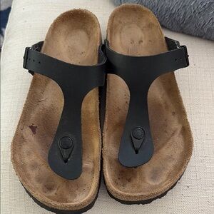 Black Leather Sandals